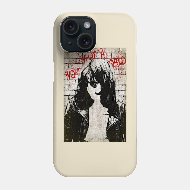 What a Wonderful World - Joey Ramone Fan Art Phone Case by Hat_ers