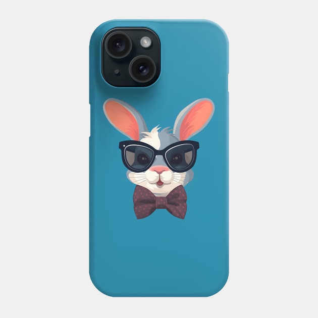 Dapper Bunny in a Bow Tie and Sunglasses Phone Case by ObscureDesigns