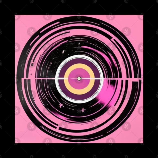 Pink And Black Aesthetic Star Record by musicgeniusart