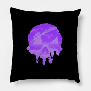 Purple Sea Of Thieves Skull Design Pillow