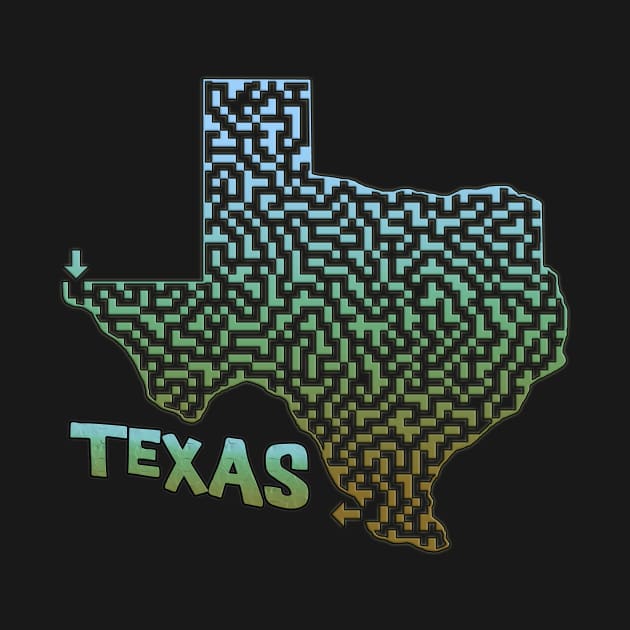 Texas State Outline Maze & Labyrinth by gorff