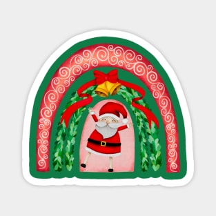 Jolly Santa Christmas Rainbow Magnet