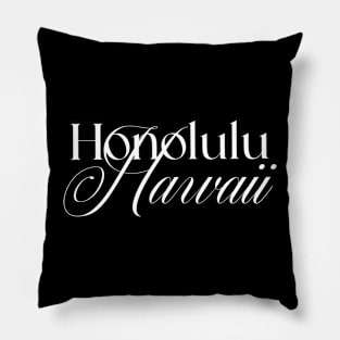 Honolulu Hawaii word design Pillow