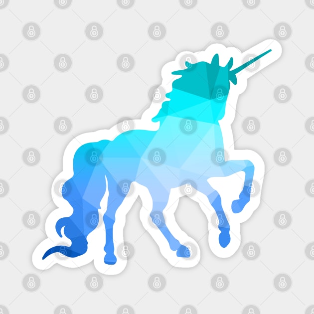 Abstract Unicorn Blue Magnet by Shawnsonart