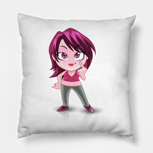 purple lover, beautiful Girl cartoon character Pillow