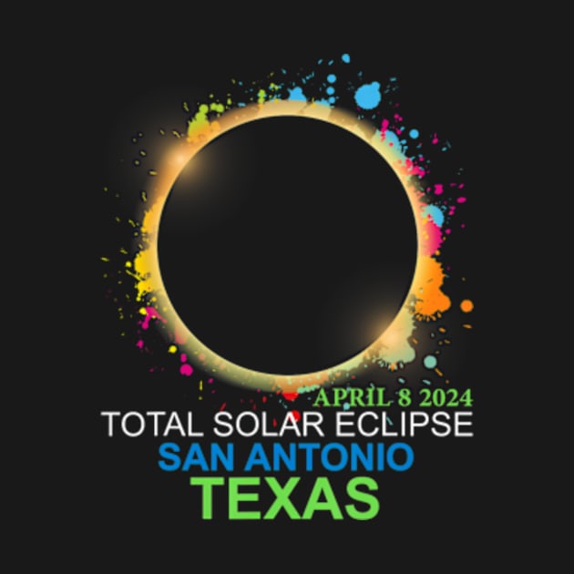 Total Solar Eclipse 2024 San Antonio Texas Colorful Totality by SanJKaka