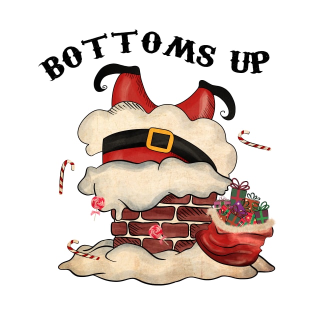 Bottoms Up, Vintage Santa by Bam-the-25th