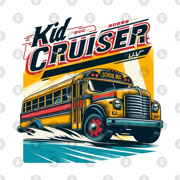 Vintage School Bus, Kid Cruiser by Vehicles-Art