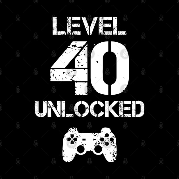 Level 40 Unlocked T-Shirt - 40th Birthday Gift by Ilyashop