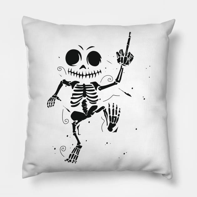 Dancing Skull Pillow by Whatastory