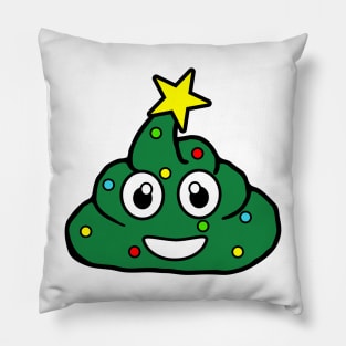 Christmas tree poo emoji ugly Christmas sweater design Pillow