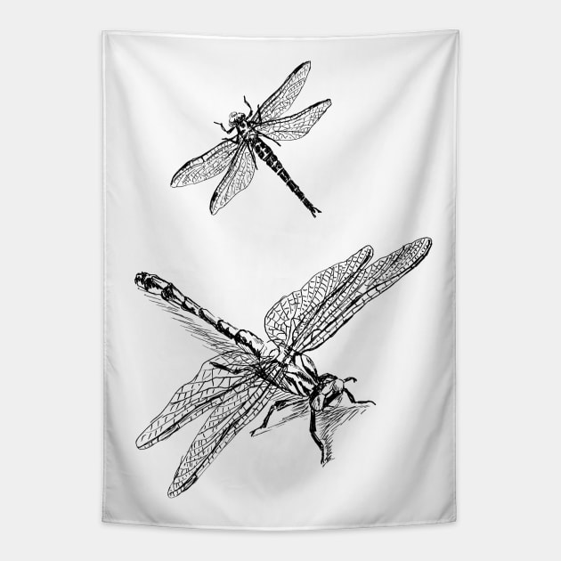 Dragonflies Print Tapestry by rachelsfinelines