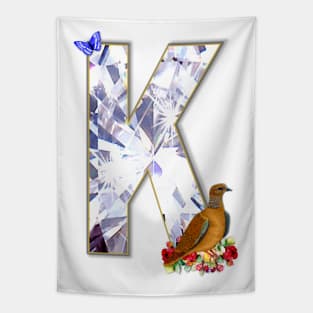 Name Initial Letter K and Dove Tapestry