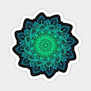 Turquoise Digital Mandala Magnet