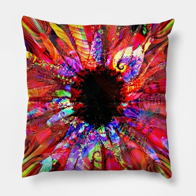 Fractal Daisy Art Pillow by Kenen's Designs