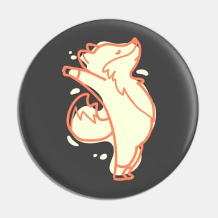 Fox Yoga Stretch Dancer Cute Fun Animal Pin