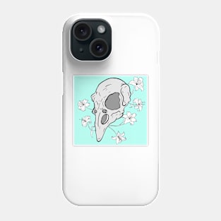 Floral bird skull Phone Case