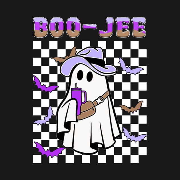 Spooky Season Cute Ghost Halloween Costume Boujee Boo-Jee by JennyArtist