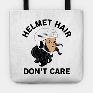 Hockey Helmet Hair Don't Care Black Tote