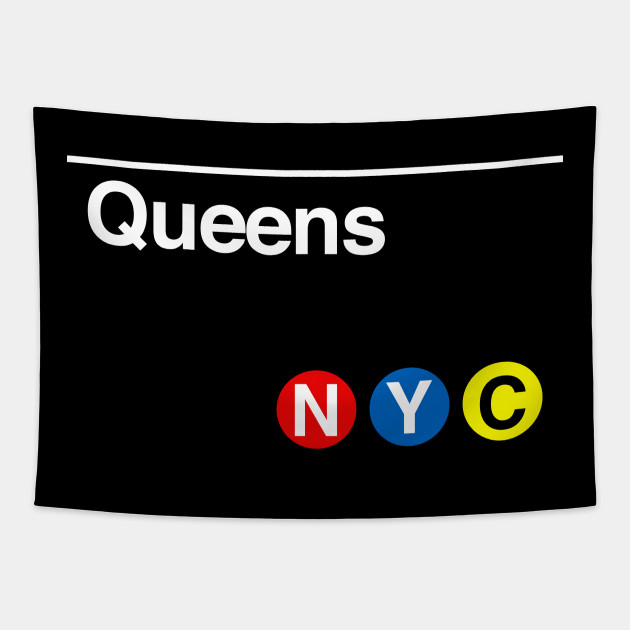 Queens Subway Sign - New York City - Tapestry | TeePublic