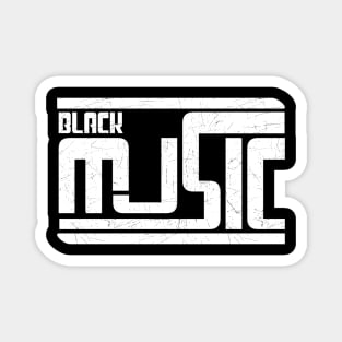 Black music // Logo type // Grunge white Magnet