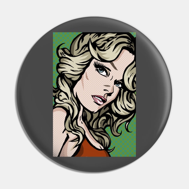 Farrah Fawcett Lichtenstein Pin by FanboyMuseum