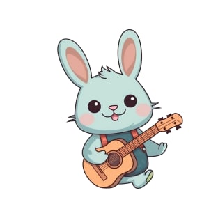 Cute Bunny With Guitar T-Shirt