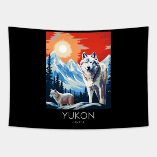 A Pop Art Travel Print of Yukon - Canada Tapestry