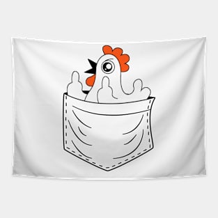 Funny Chicken in Breast Pocket Tapestry