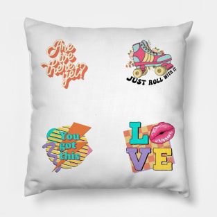 Vintage Flowers Motivation Quotes Stickers Pack Pillow