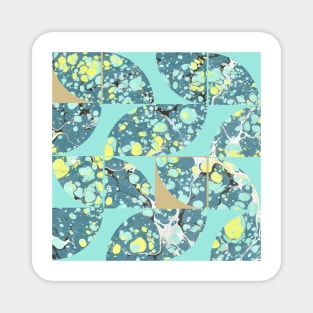 Abstract Marbled Paper Circles #4 Magnet