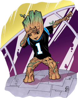 Baby Groot Dabbing (Panther Jersey) Magnet