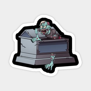 Zombie Coming Out Coffin Magnet