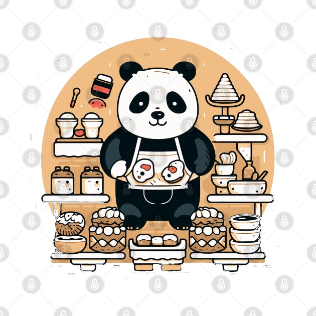 Panda Food Passion: Restaurant Ramen Panda Feast Mode: Culinary Cuteness by Kibo2020