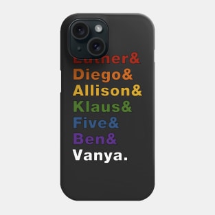 Pride Colored Umbrella Academy Character Names Phone Case