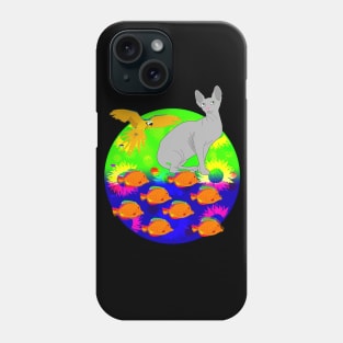 Parrot, Fish and Cat Phone Case