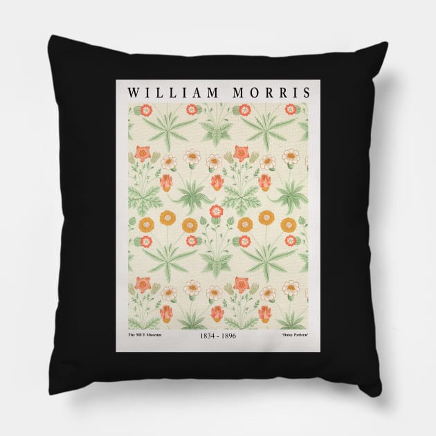 William Morris Exhibition Wall Art, Morris Daisy Pattern, Textile Design, Men Women Gift Pillow by VanillaArt