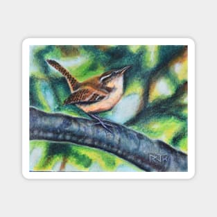 Happy Little Carolina Wren Magnet