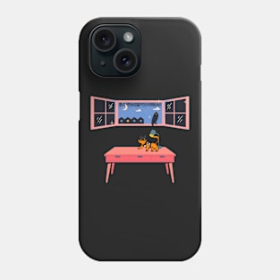 Thief cat and owl Phone Case