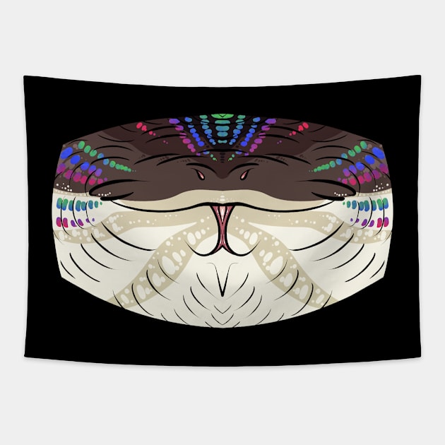 New World Burrowing Python Mask Tapestry by TwilightSaint