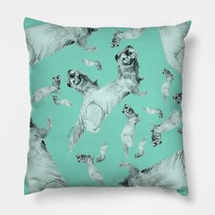 Mink in bleu pattern Pillow