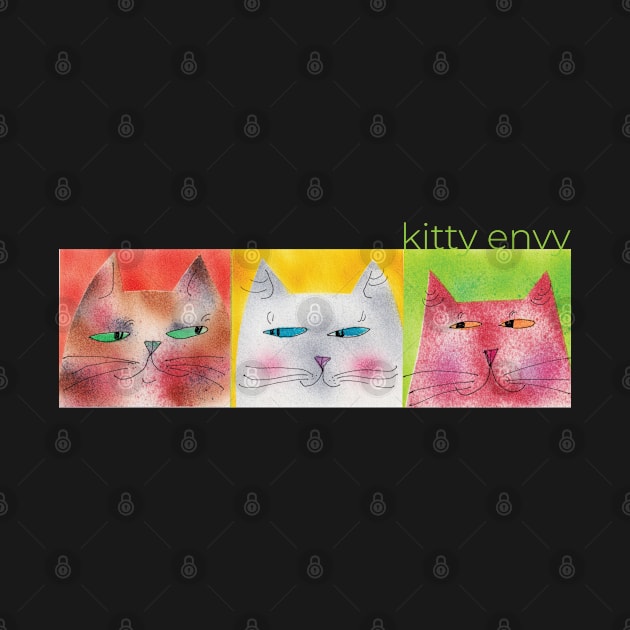 Kitty Envy in green by HelenDBVickers