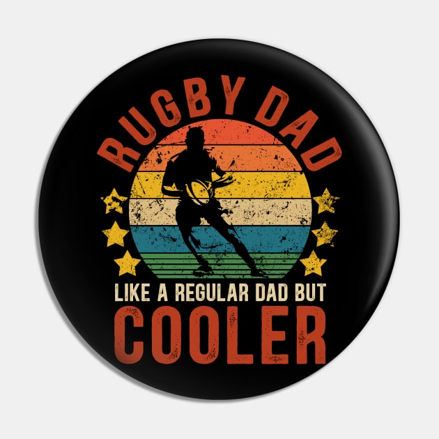 Rugby Dad Funny Vintage Rugby Father's Day Gift Pin by Kimko