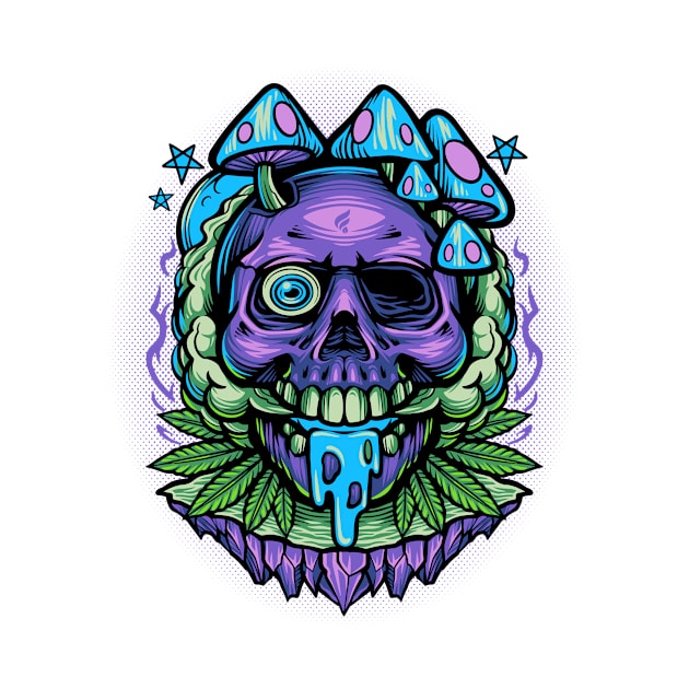 psychedelic skull by Falden