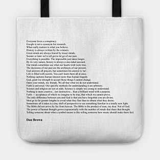 Dan Brown Quotes Tote