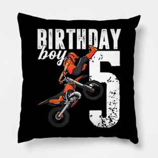 Boy Dirt Bike 5Th Birthday Party Motocross 5 Years Old Pillow