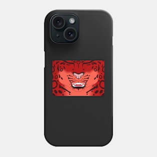 Cherry Red Snow Leopard Face Phone Case