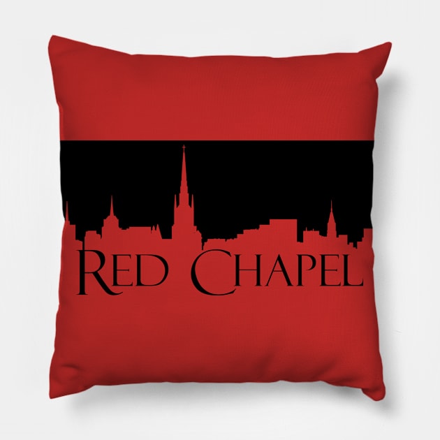 Red Chapel (Black silhouette) Pillow by Dave