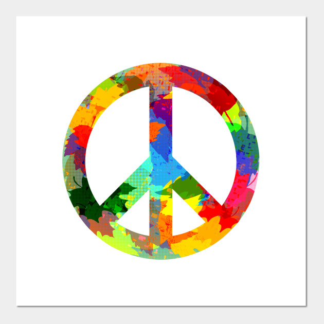 Peace Symbol Bright Colors Hippie Style Peace Symbol Posters And Art Prints Teepublic Uk