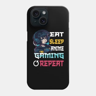 Eat Sleep Anime Gaming Repeat Kawaii Otaku Anime Manga Phone Case